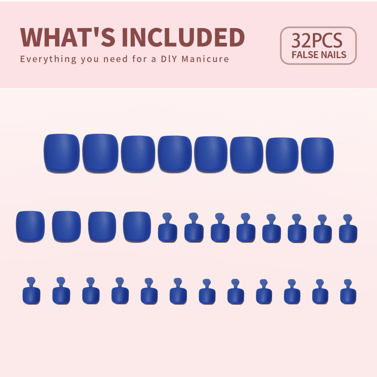 32 Pcs-16 Sizes Kit Press On Toe nails XNT183