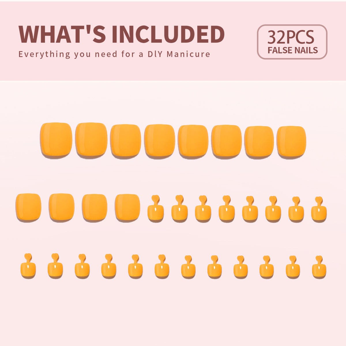 32 Pcs-16 Sizes Kit Press On Toe nails XNT184