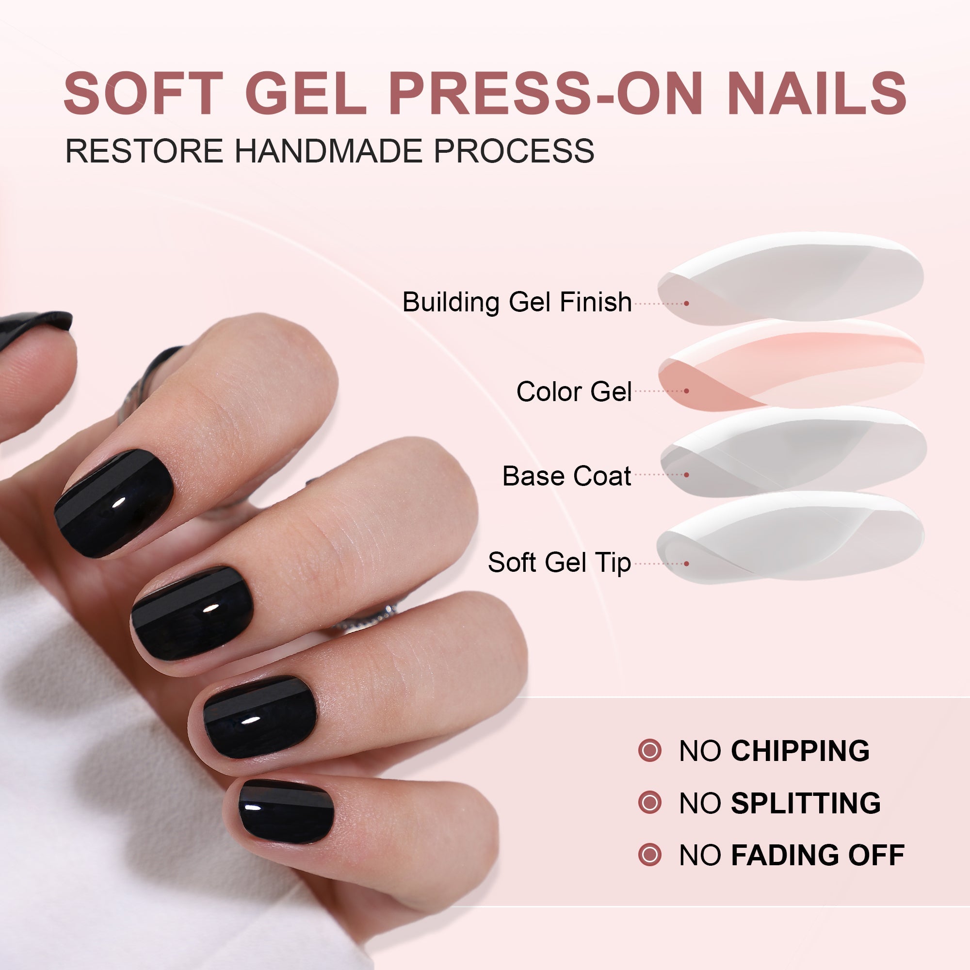 Gel Press On Nails 16 Sizes-32 Pcs Kit H001 SH-4