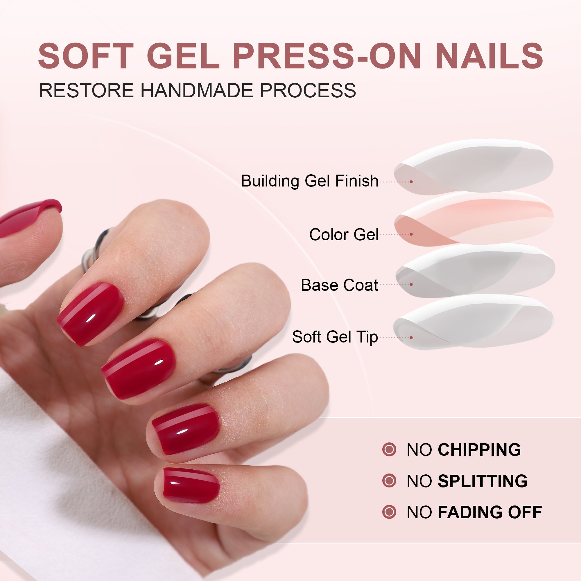 Gel Press On Nails 16 Sizes-32 Pcs Kit  A392 MH-5