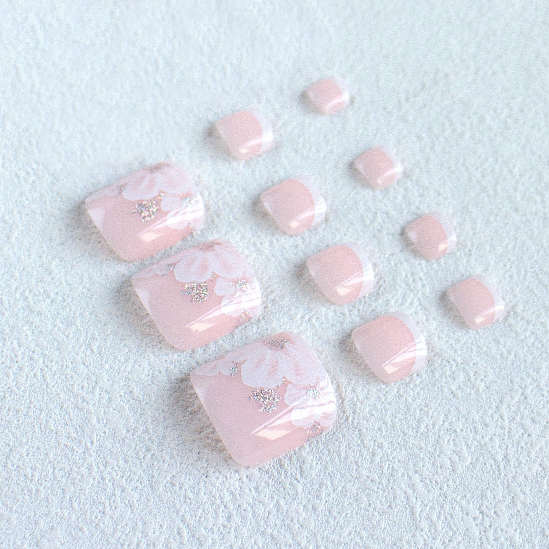 Press On Toe nails Set 24 Pcs-12 Sizes /set X-0063