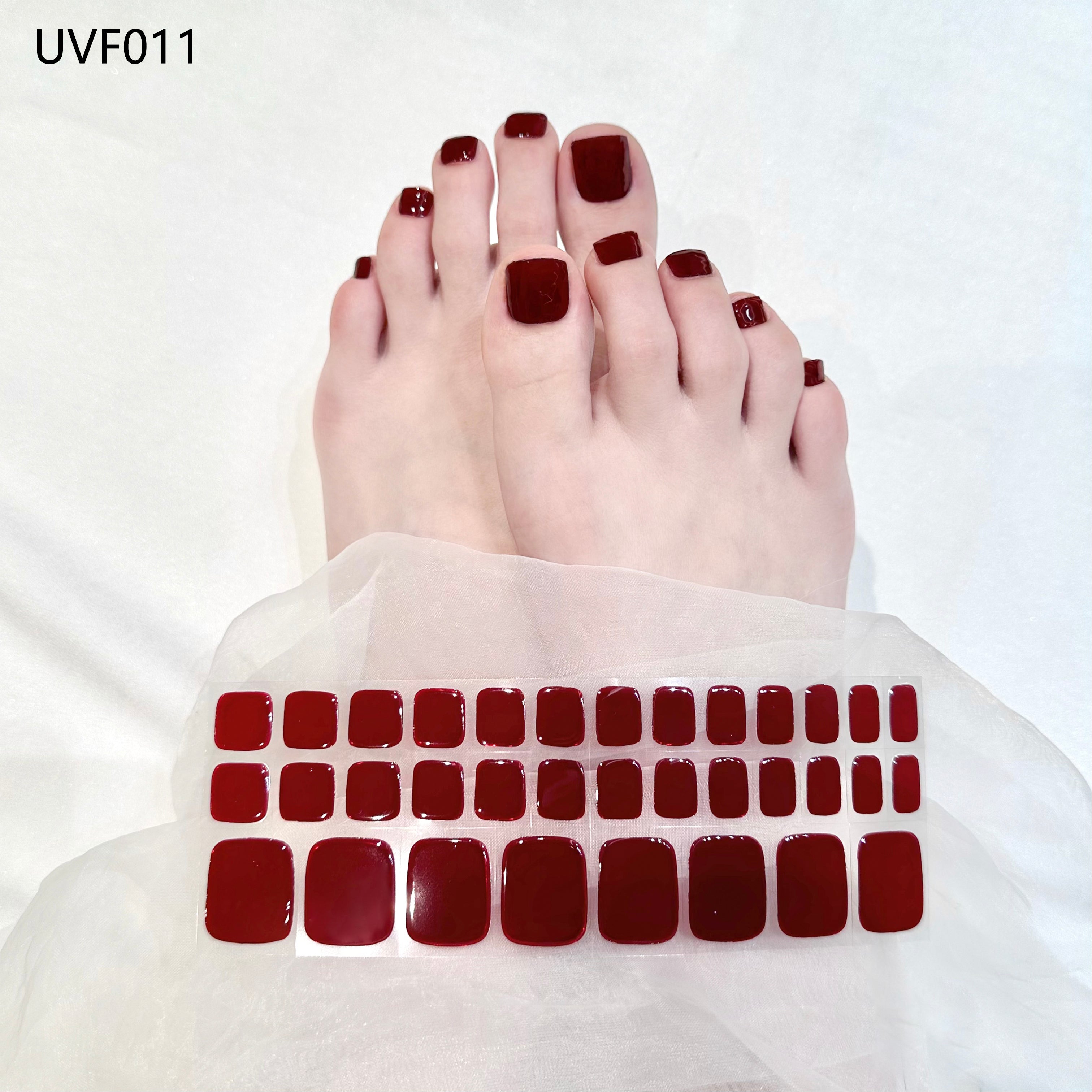 Red UV gel toe nail stickers- UVF011